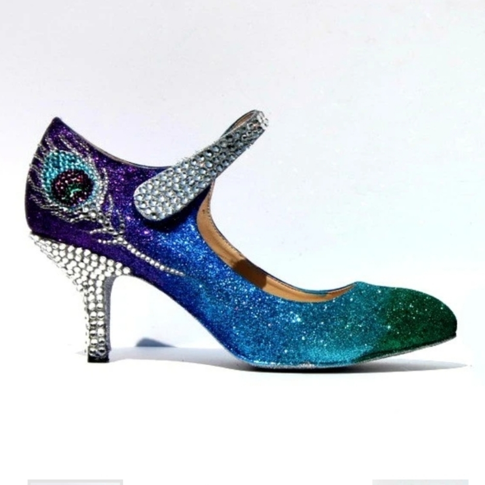 CRYSTAL PEACOCK OMBRE SHOES